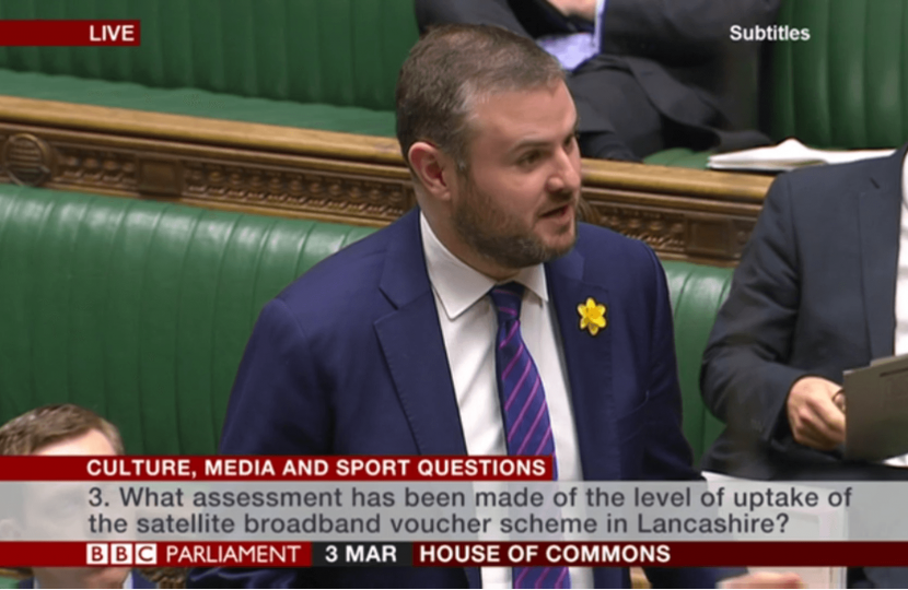 Andrew asking a question on broadband in the House of Commons
