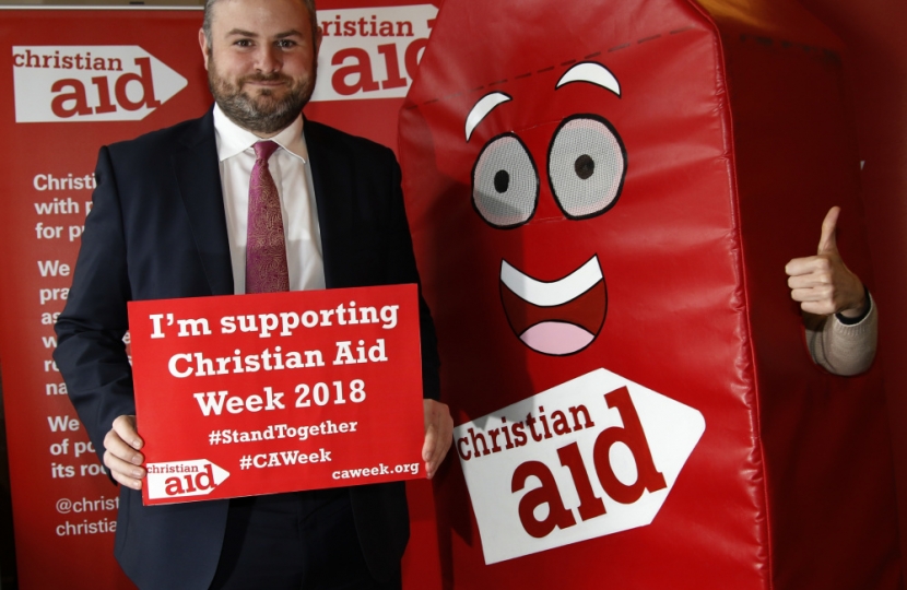 Andrew Stephenson during the Christian Aid week Parliamentary event