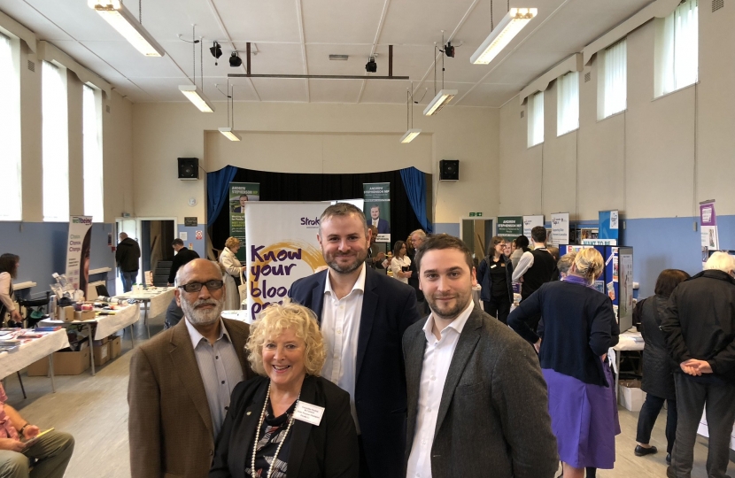 Andrew Stephenson MP with Cllrs Pauline McCormick, Nawaz Ahmed and Christian Wakeford