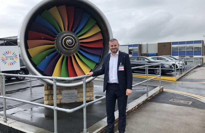 Andrew Stephenson, MP visits Rolls-Royce