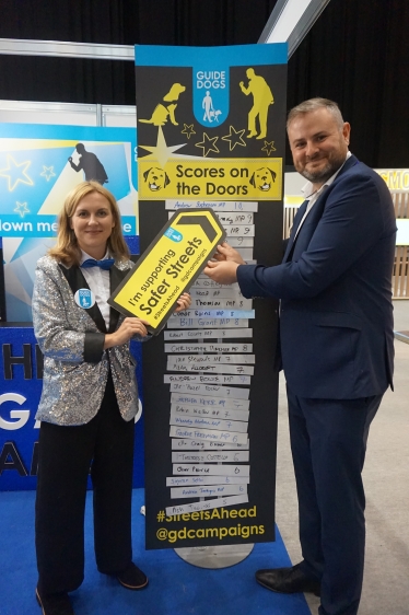 Andrew Stephenson MP visited the Guide Dog stand at Conservative Party Conference 2019