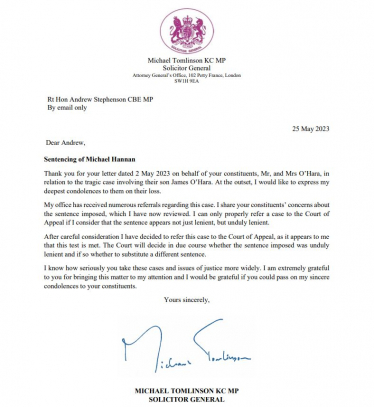 Michael Hannan letter 